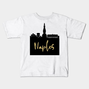 NAPLES ITALY DESIGNER SILHOUETTE SKYLINE ART Kids T-Shirt